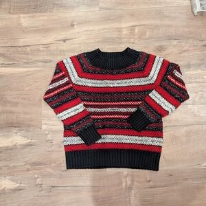 Chaps Red and Black Knit Sweater